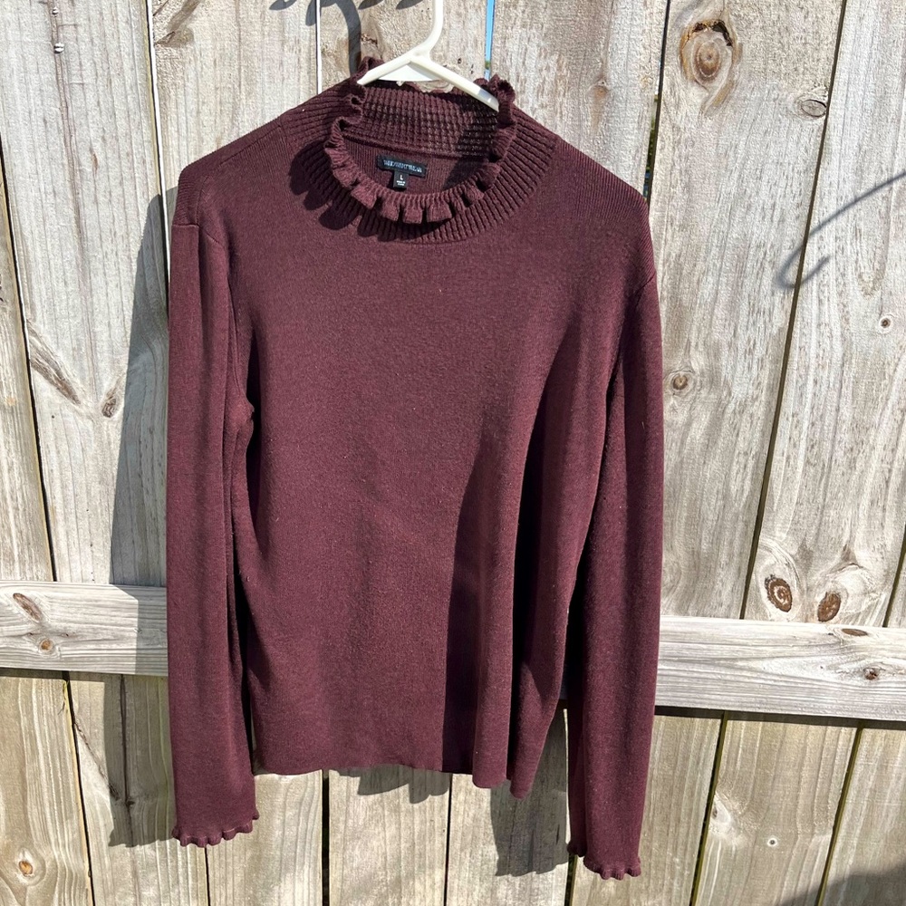 WhoWhatWear Large Burgundy Sweater